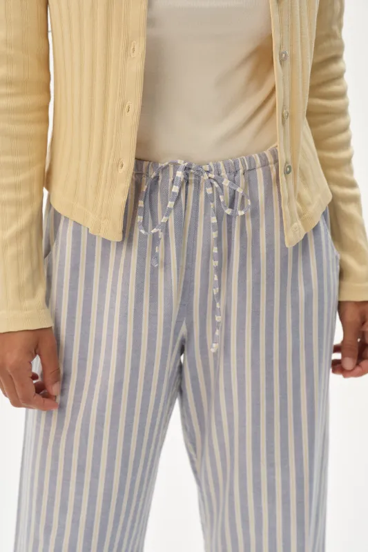 The Oxford Stripe Drawstring Pant made by DONNI.