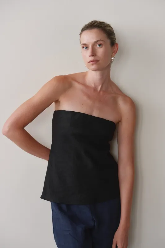 The Linen Tube Top made by DONNI.