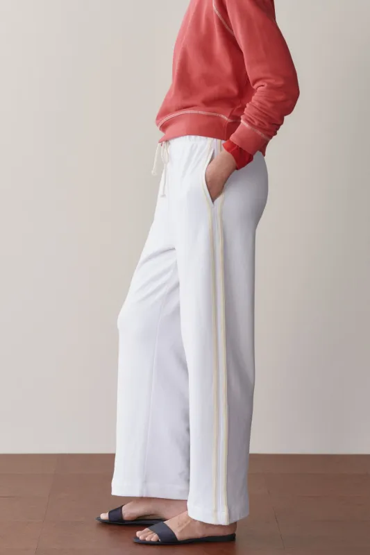 The Eco Terry Stripe Crop Pant made by DONNI.