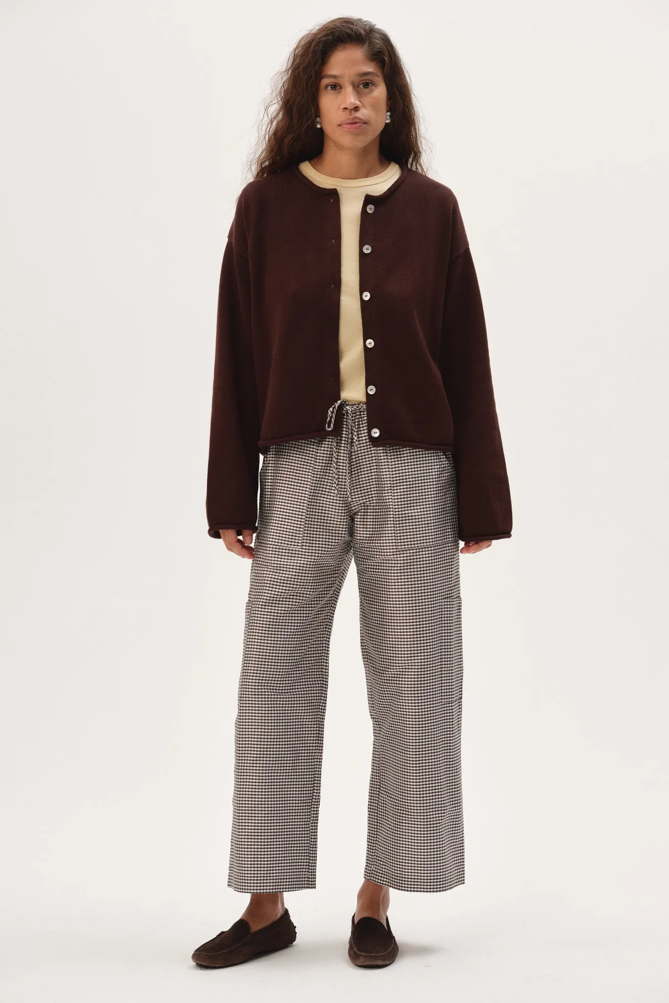 The Cotton Knit Roll Cardigan sold by DONNI. product image thumbnail 3