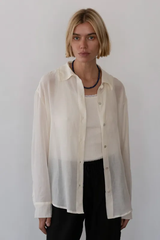 The Silk Cotton Sheer Shirt made by DONNI.
