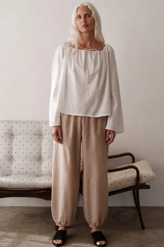 The Silk Cotton Sheer Balloon Pant made by DONNI.