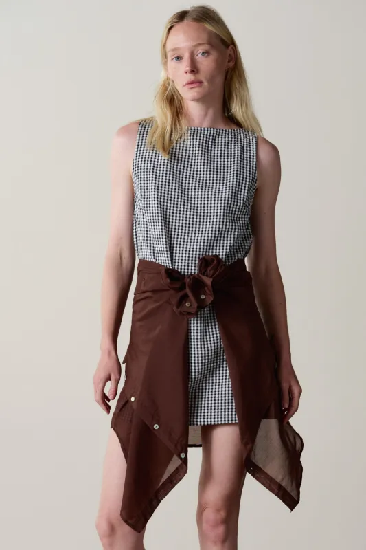 The Cotton Gingham Boatneck Dress made by DONNI.