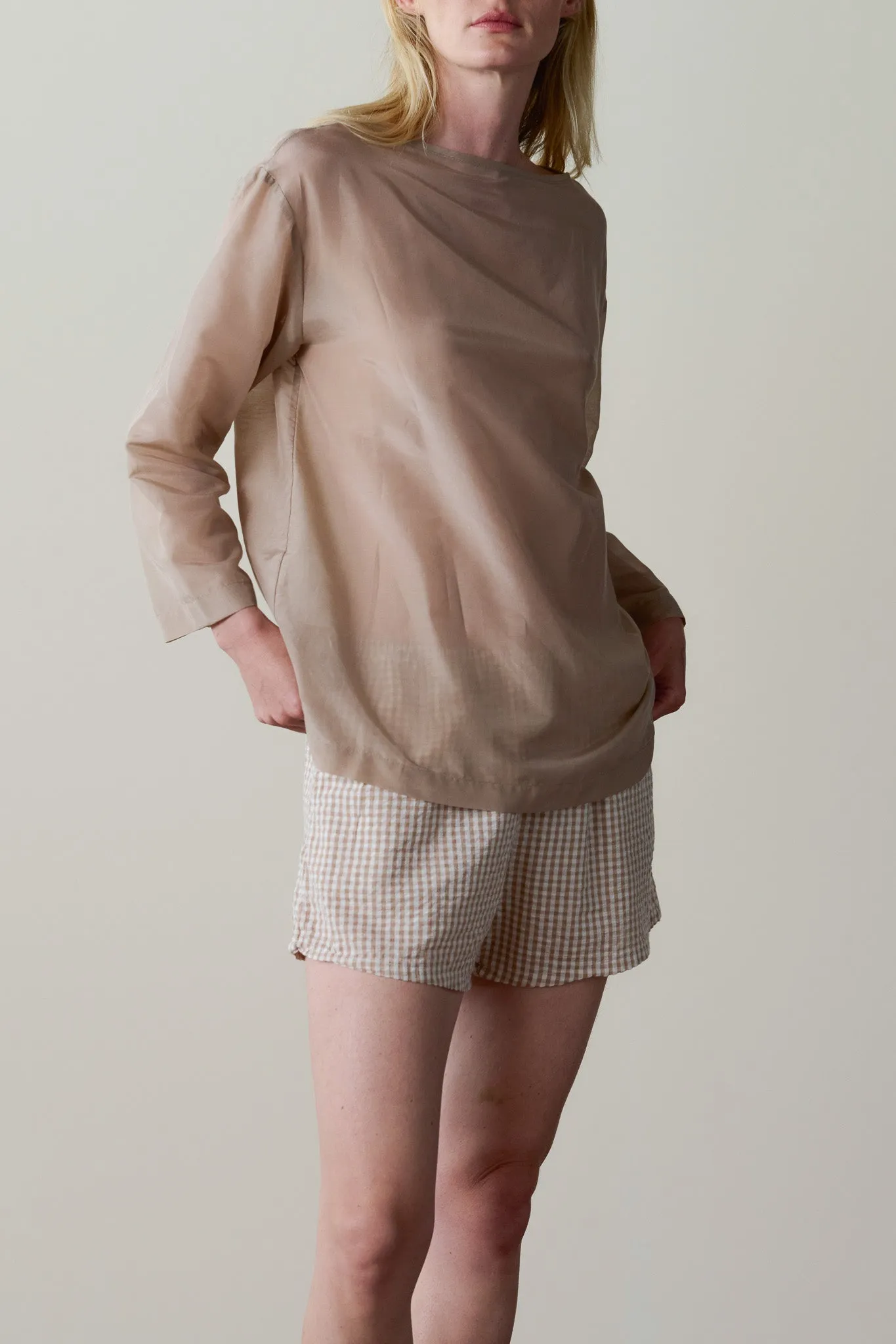 The Cotton Gingham Tap Short sold by DONNI. product image thumbnail 4