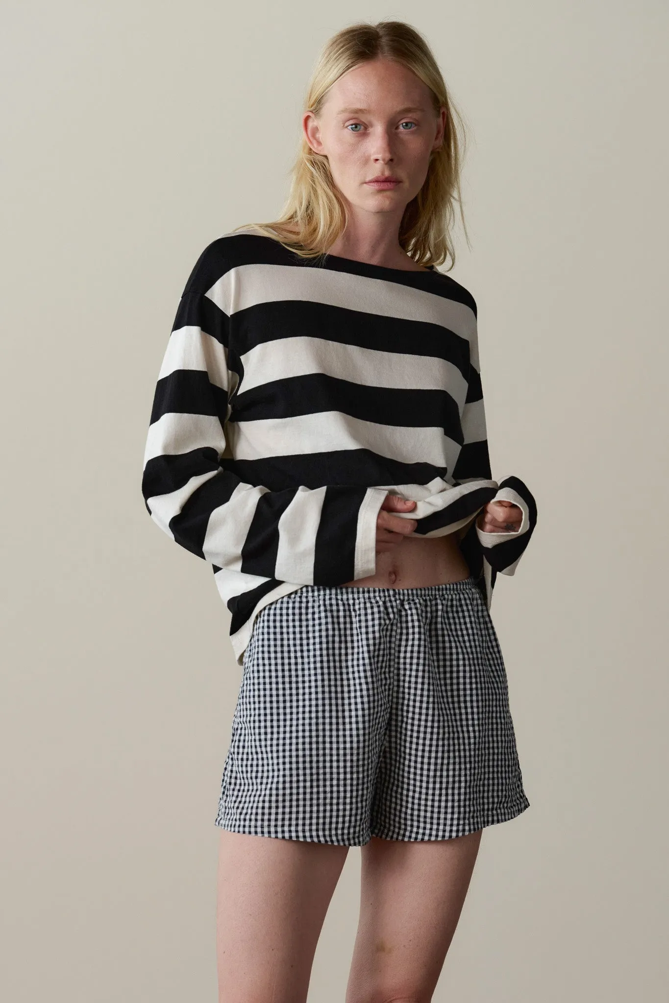 The Cotton Gingham Tap Short sold by DONNI. product image thumbnail 2
