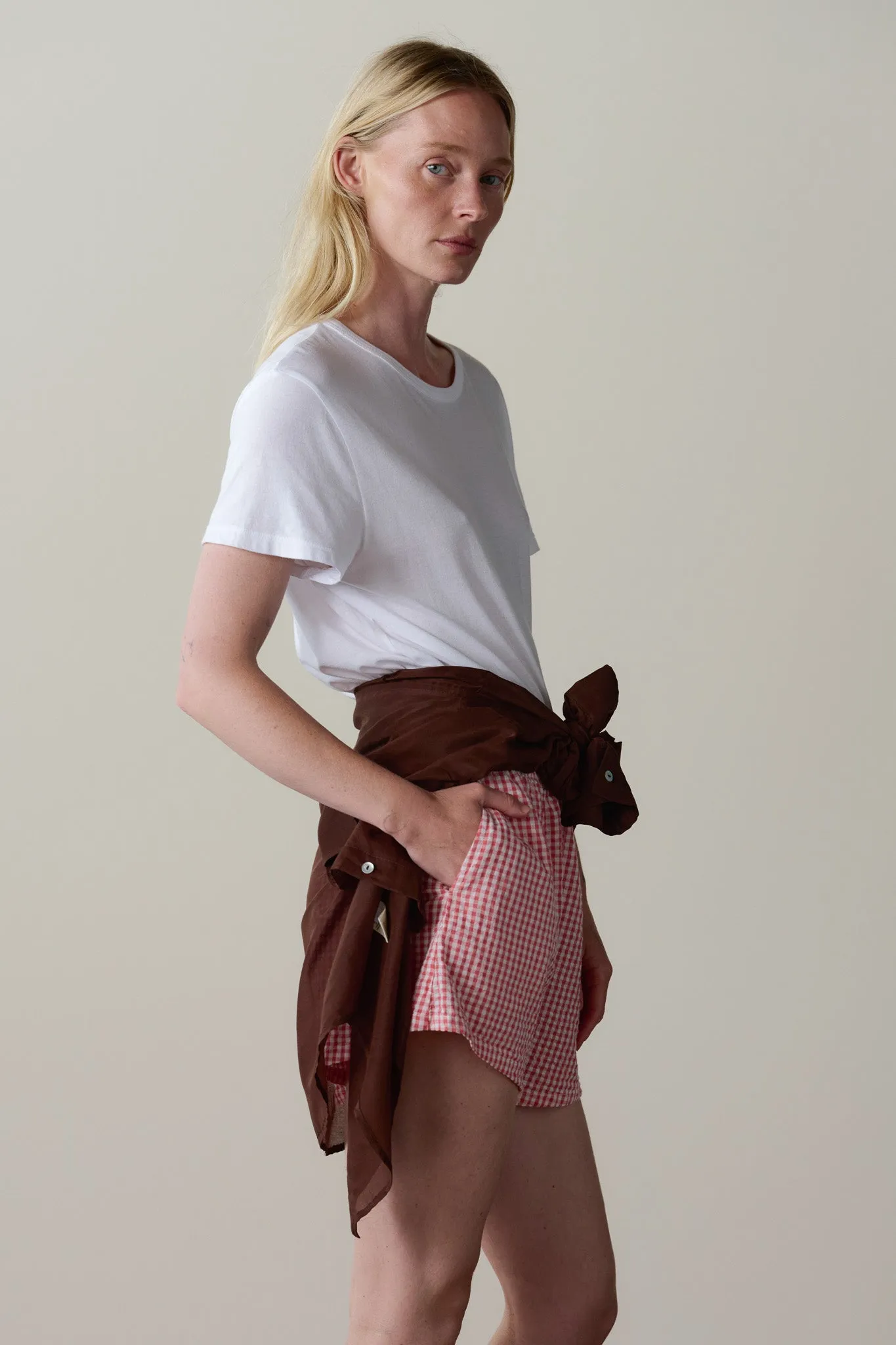 The Cotton Gingham Tap Short sold by DONNI. product image thumbnail 3