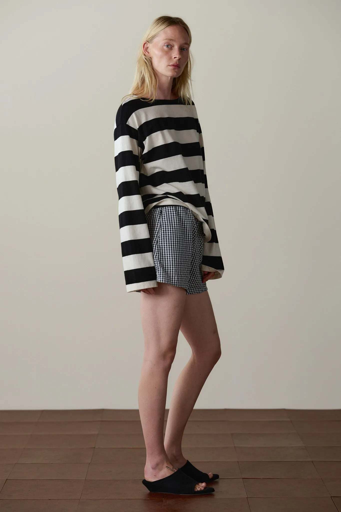 The Cotton Gingham Tap Short sold by DONNI. product image thumbnail 4