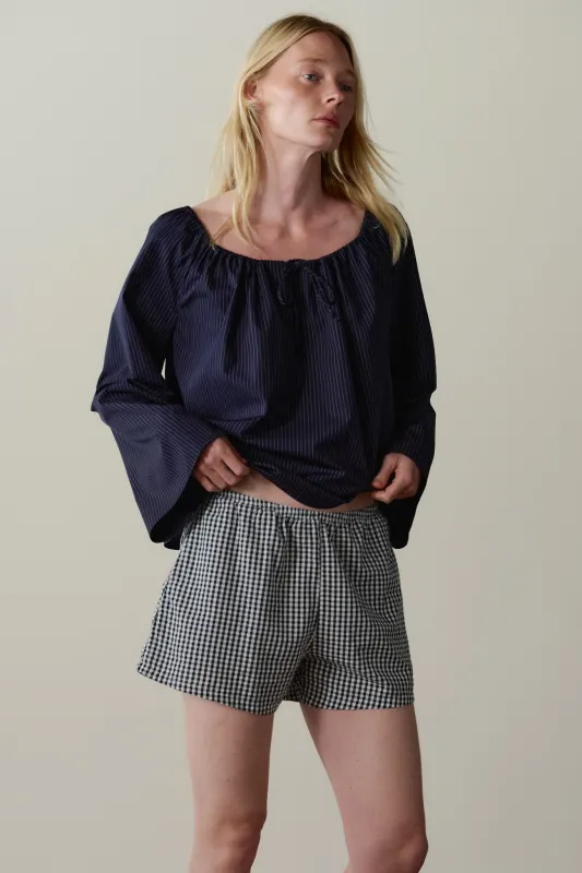 The Cotton Gingham Tap Short made by DONNI.