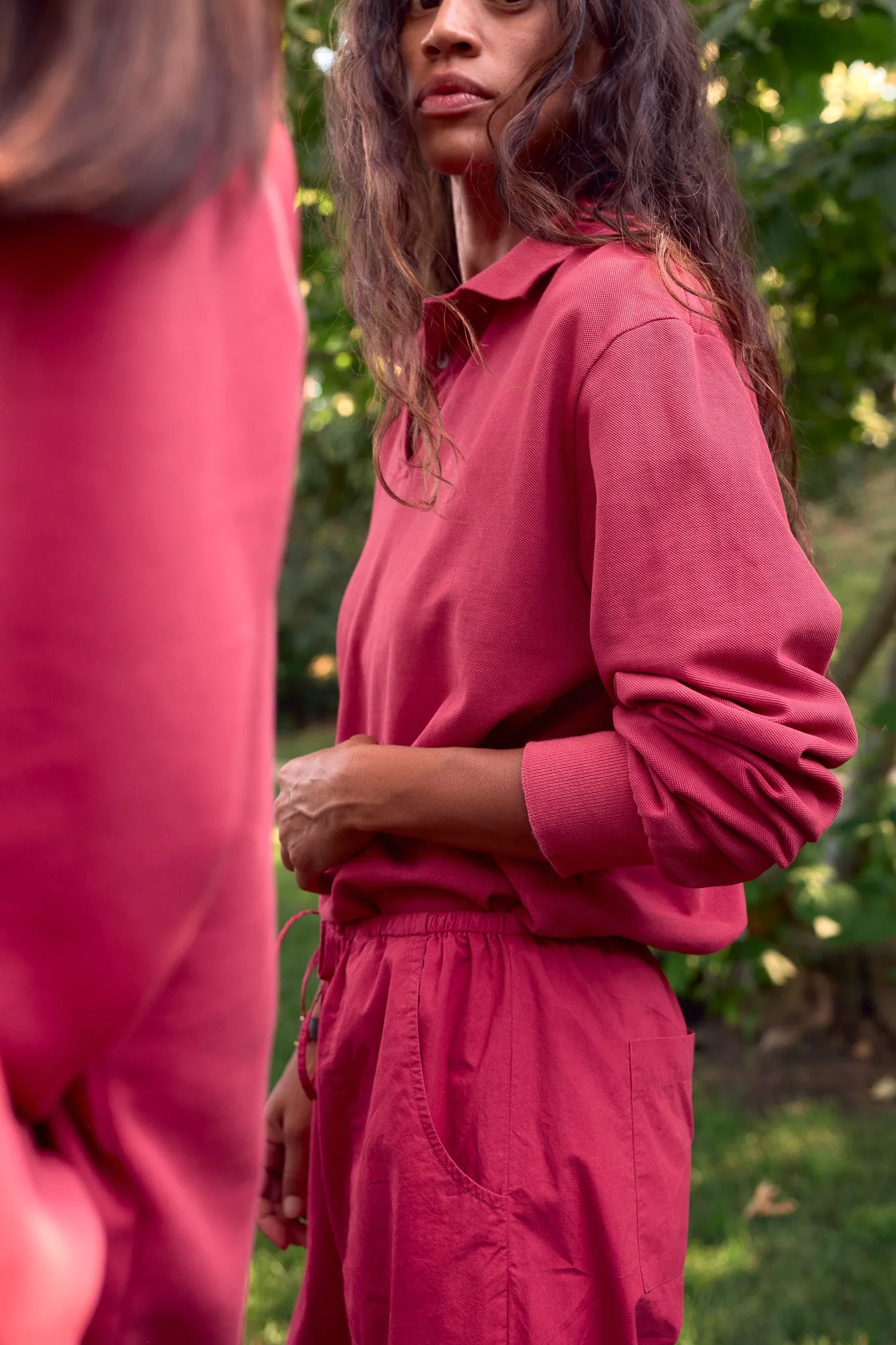 The Pique Longsleeve Polo sold by DONNI. product image thumbnail 2
