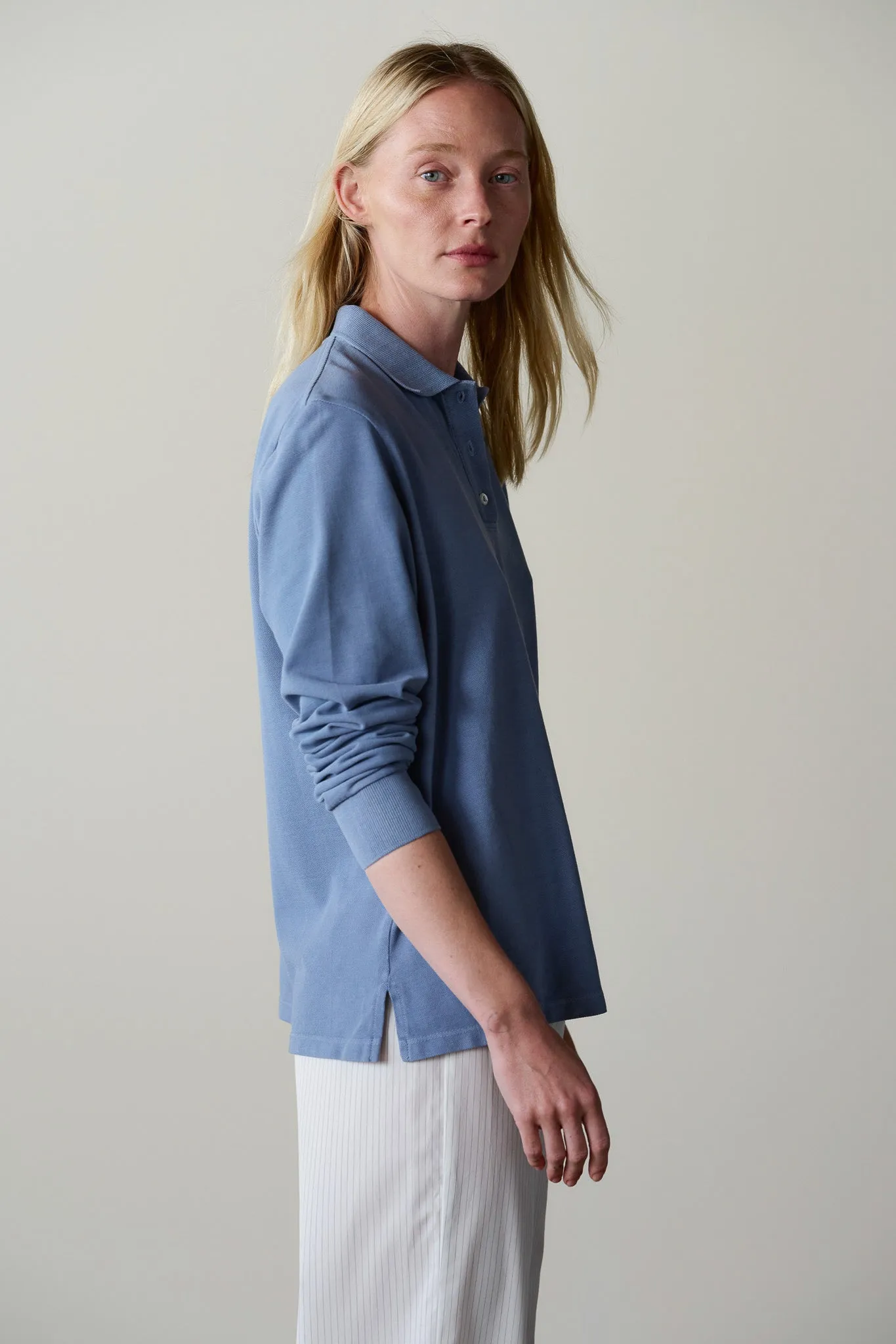 The Pique Longsleeve Polo sold by DONNI. product image thumbnail 4