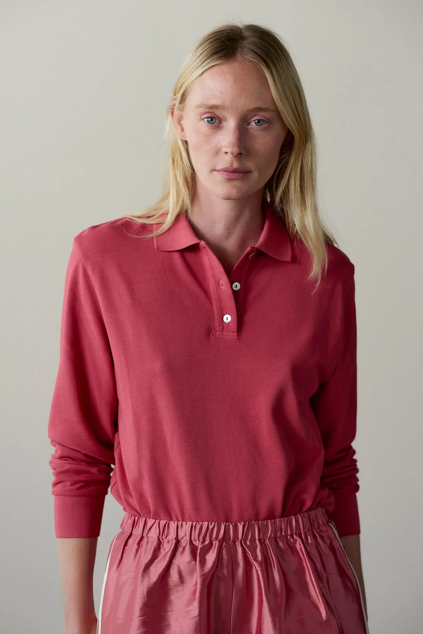 The Pique Longsleeve Polo sold by DONNI. product image thumbnail 4