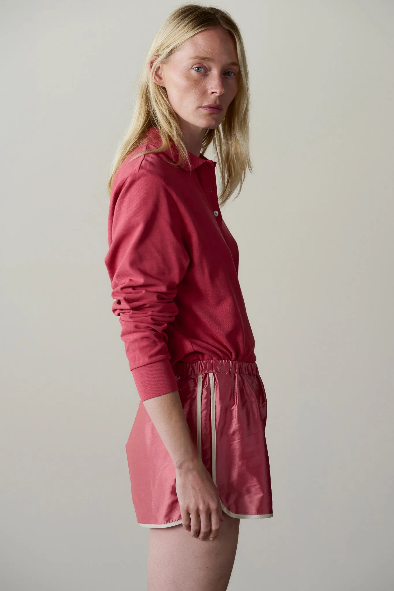 The Pique Longsleeve Polo sold by DONNI. product image thumbnail 5