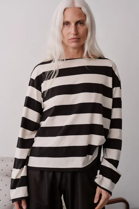 The Jersey Stripe Boatneck made by DONNI.