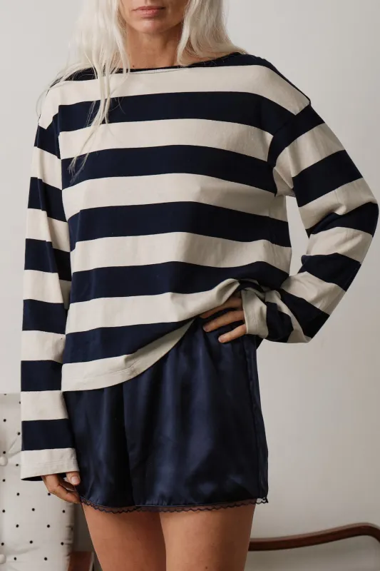 The Jersey Stripe Boatneck made by DONNI.