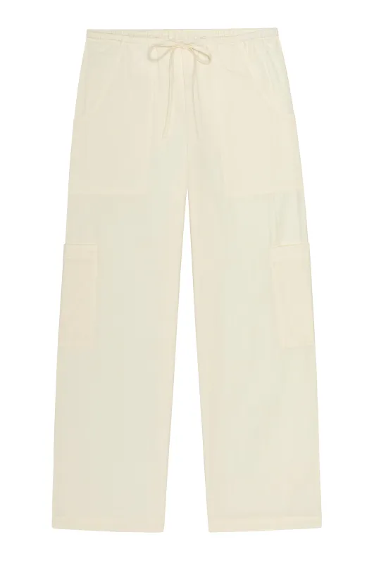 The Pop Drawstring Cargo Pant Creme made by DONNI.