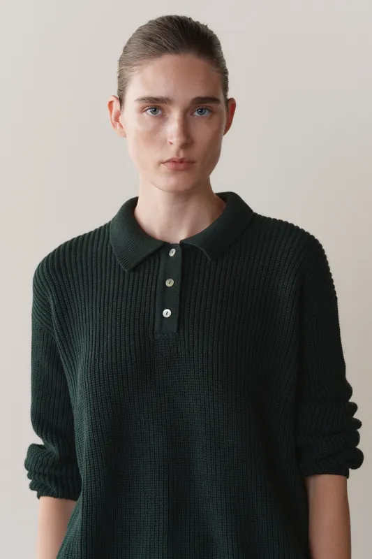 The Heavy Cotton Knit Polo made by DONNI.
