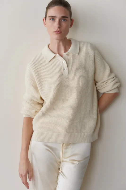 The Heavy Cotton Knit Polo made by DONNI.
