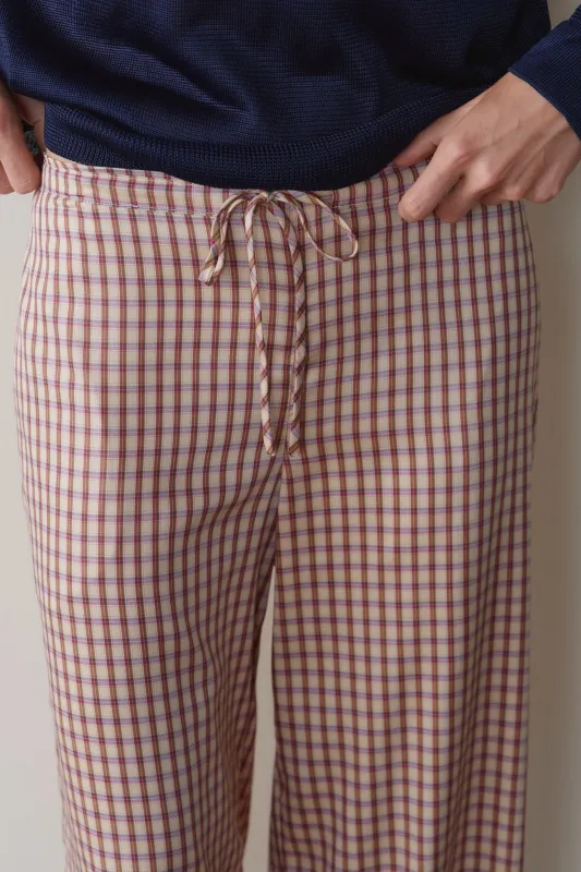 The Tencel Plaid Tie Pant made by DONNI.