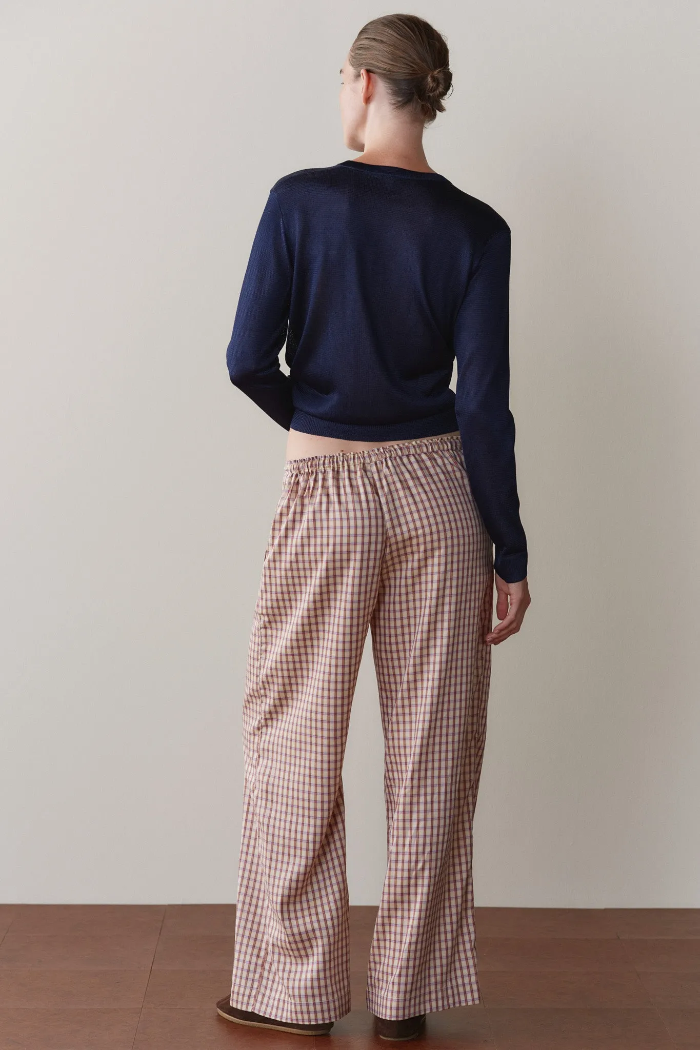 The Tencel Plaid Tie Pant sold by DONNI. product image thumbnail 5