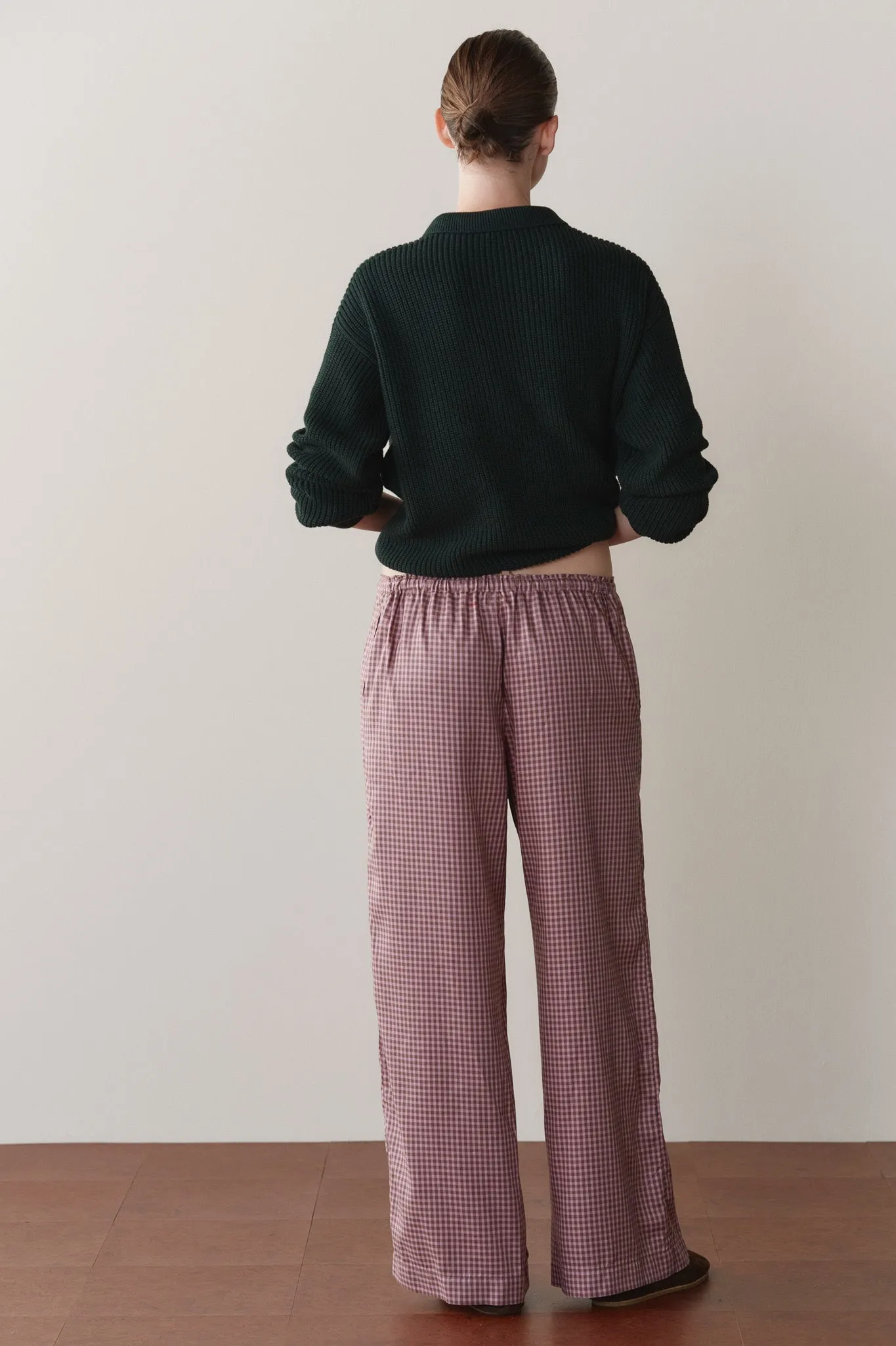 The Tencel Plaid Tie Pant sold by DONNI. product image thumbnail 4