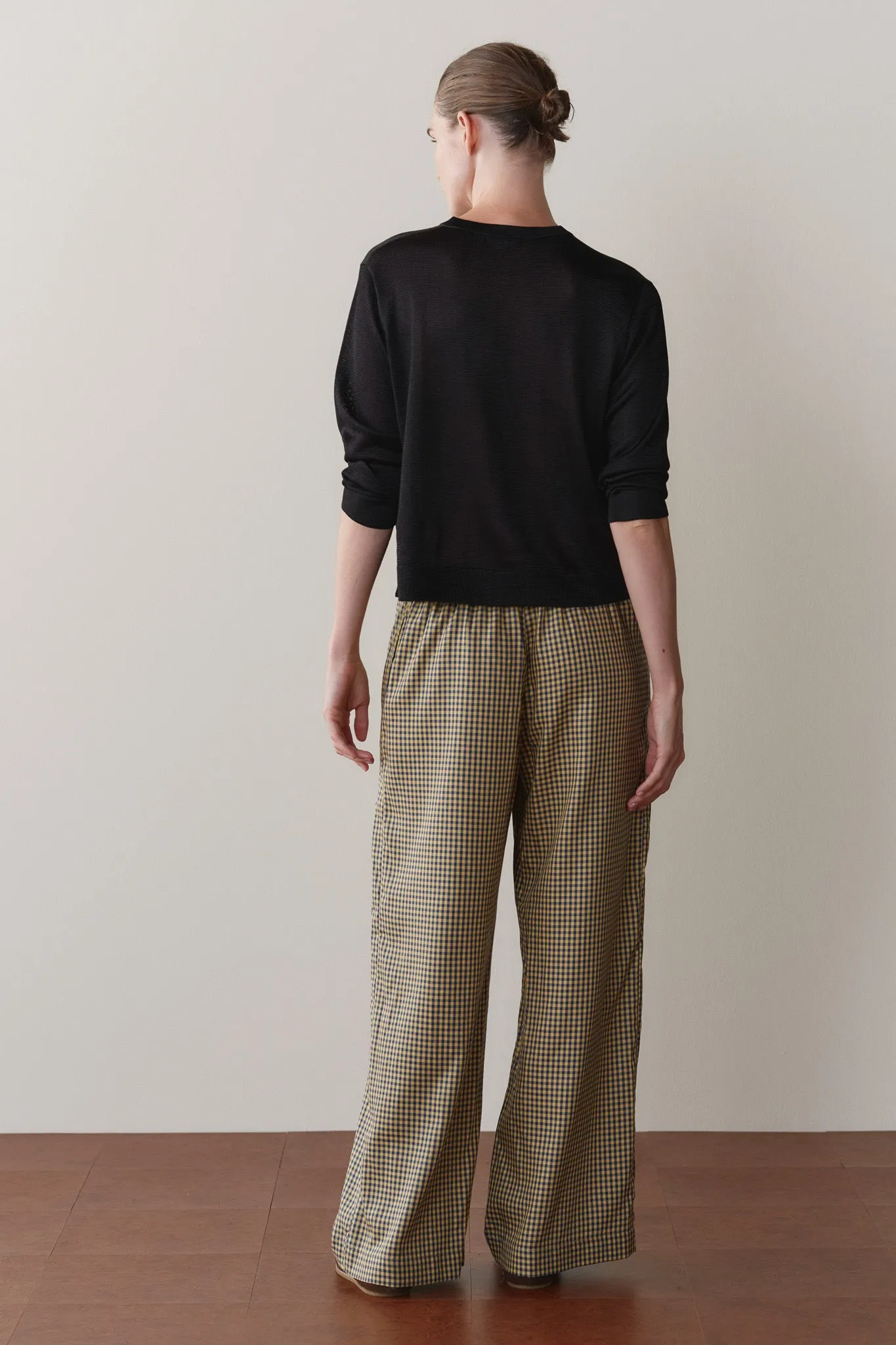 The Tencel Plaid Tie Pant sold by DONNI. product image thumbnail 5