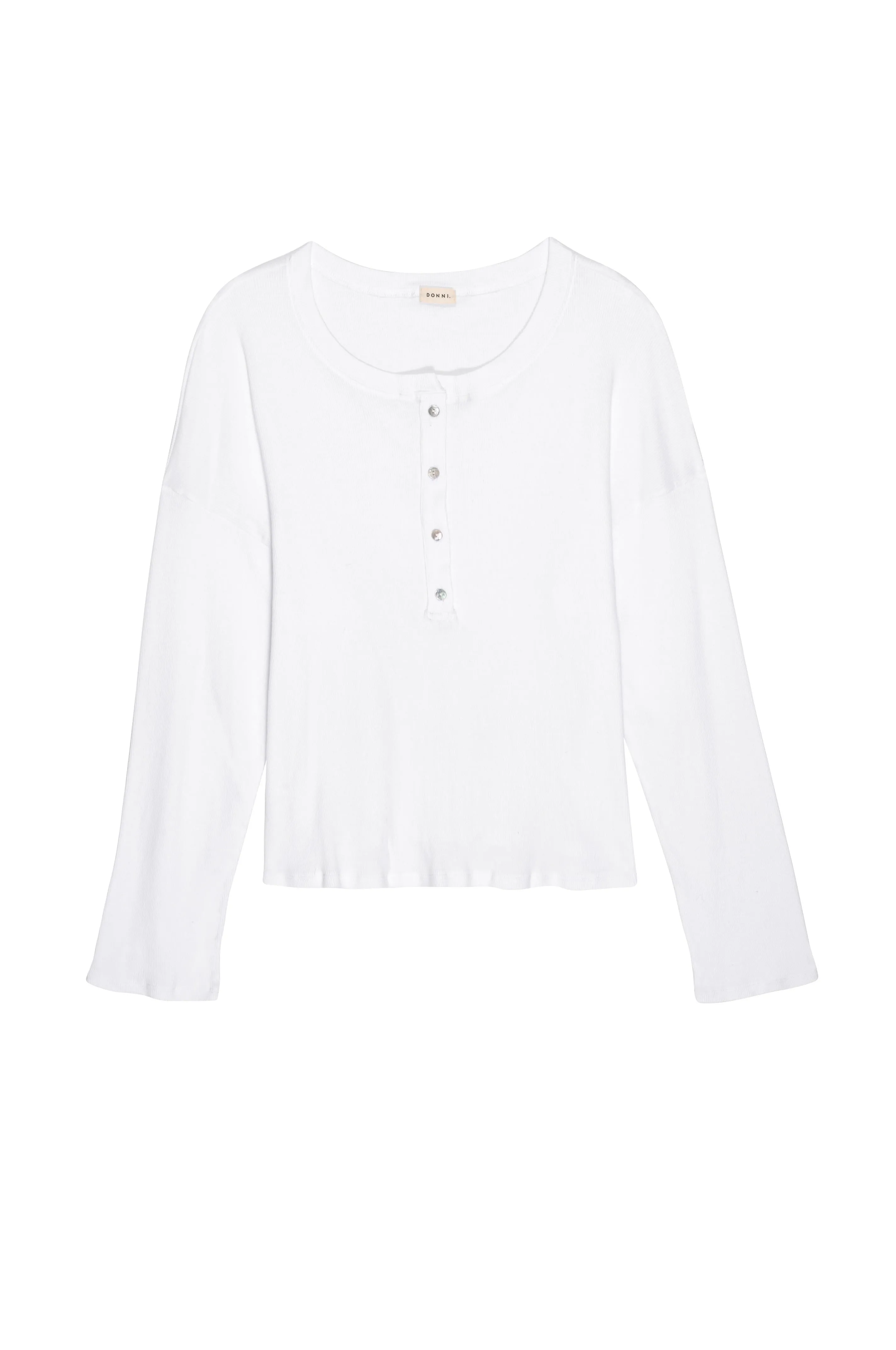rib henley long sleeve sold by DONNI. product image thumbnail 2