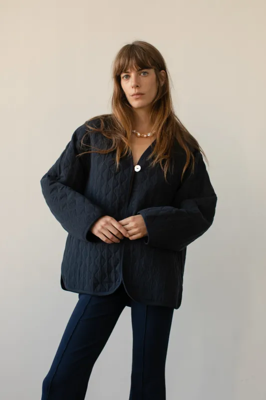 The Quilted Jacket sold by DONNI.