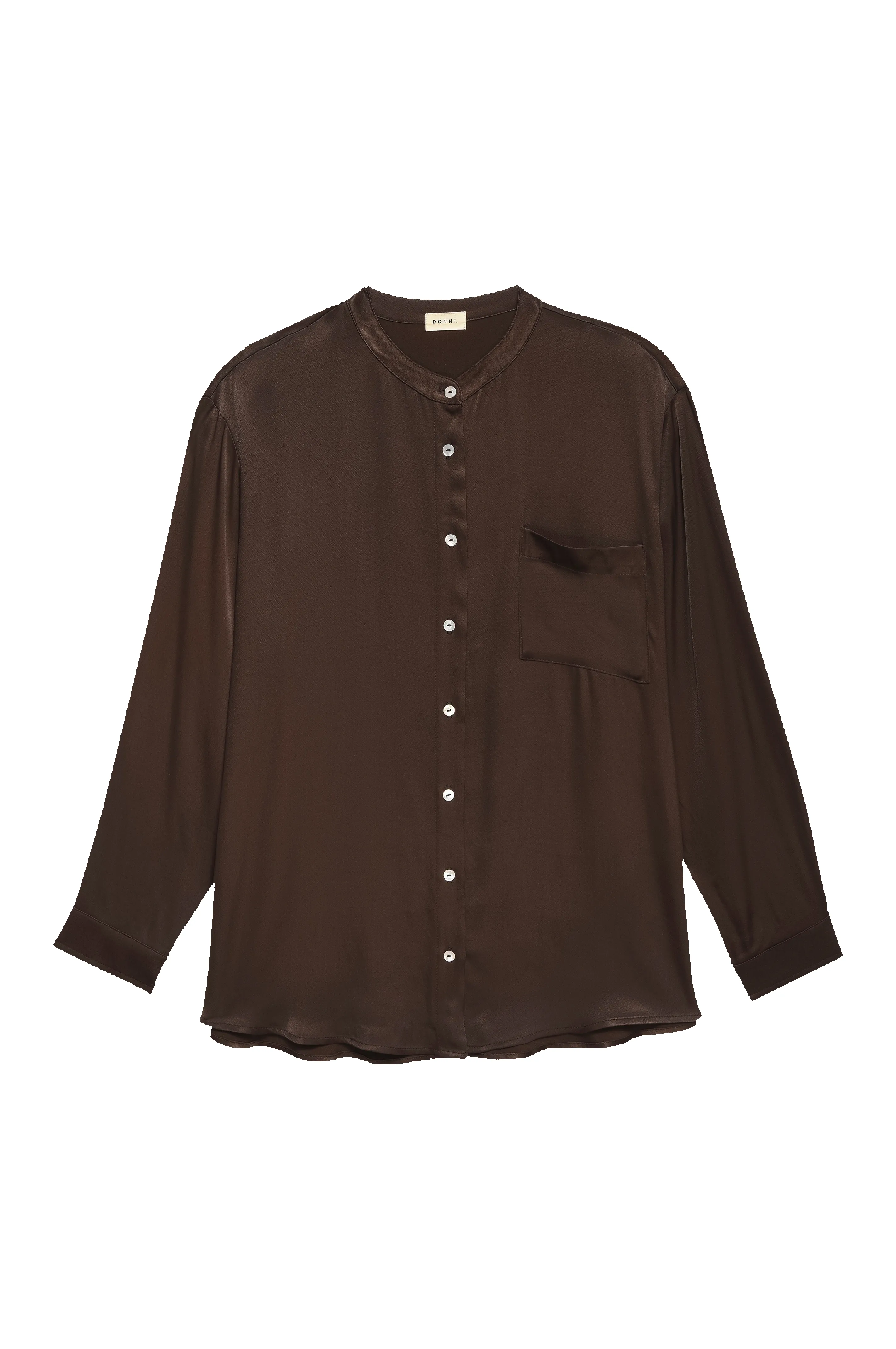 The Satiny Mandarin Shirt sold by DONNI. product image thumbnail 2