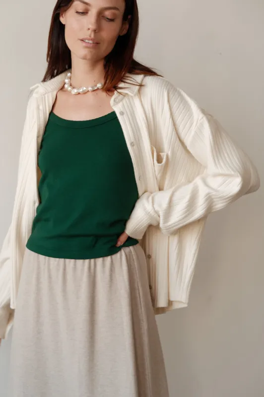 The Sweater Rib Button Down sold by DONNI.