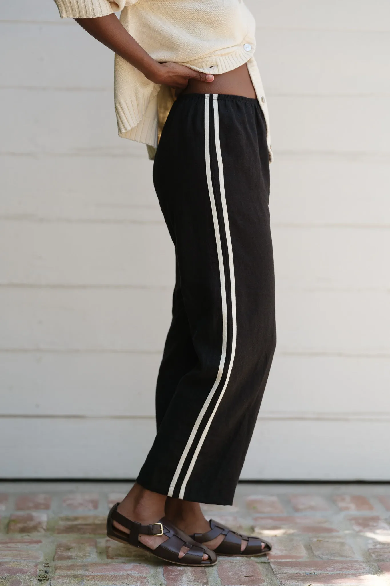 【2plan】Summer Linen Stripe Banding Pants Summer Linen Stripe Banding Pants - 2PLAN | 60% - アジア