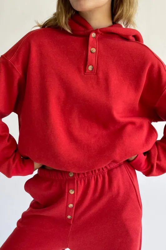 eco fleece button hoodie sold by DONNI.