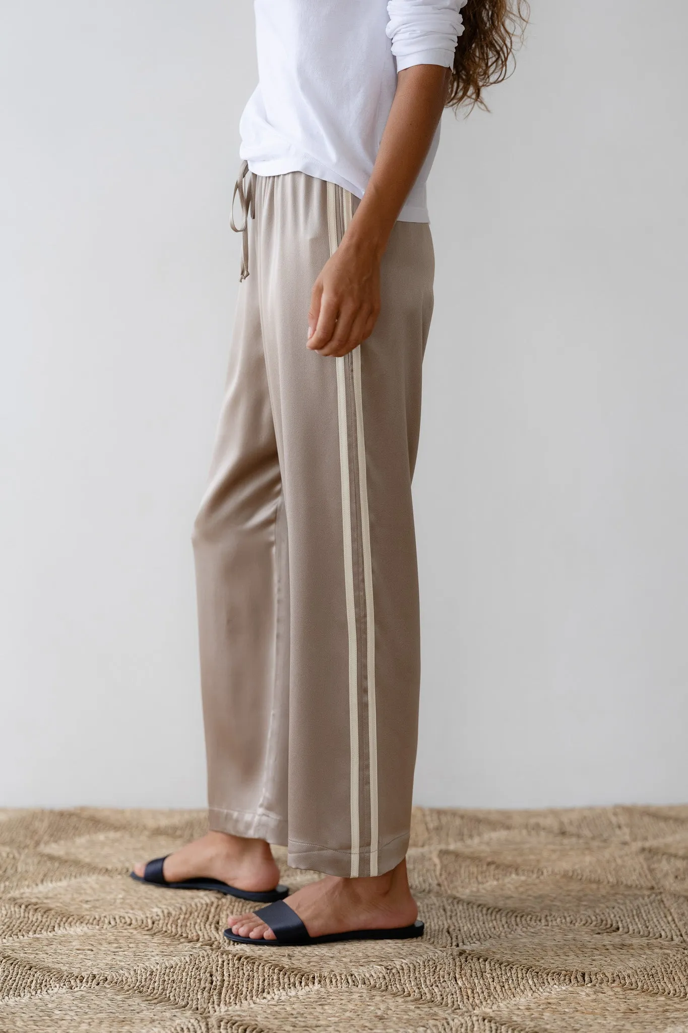 The Silk Stripe Crop Pant sold by DONNI. product image thumbnail 3