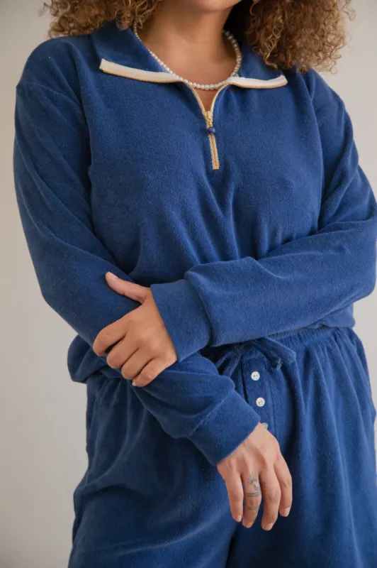 terry 1/2 zip sold by DONNI.