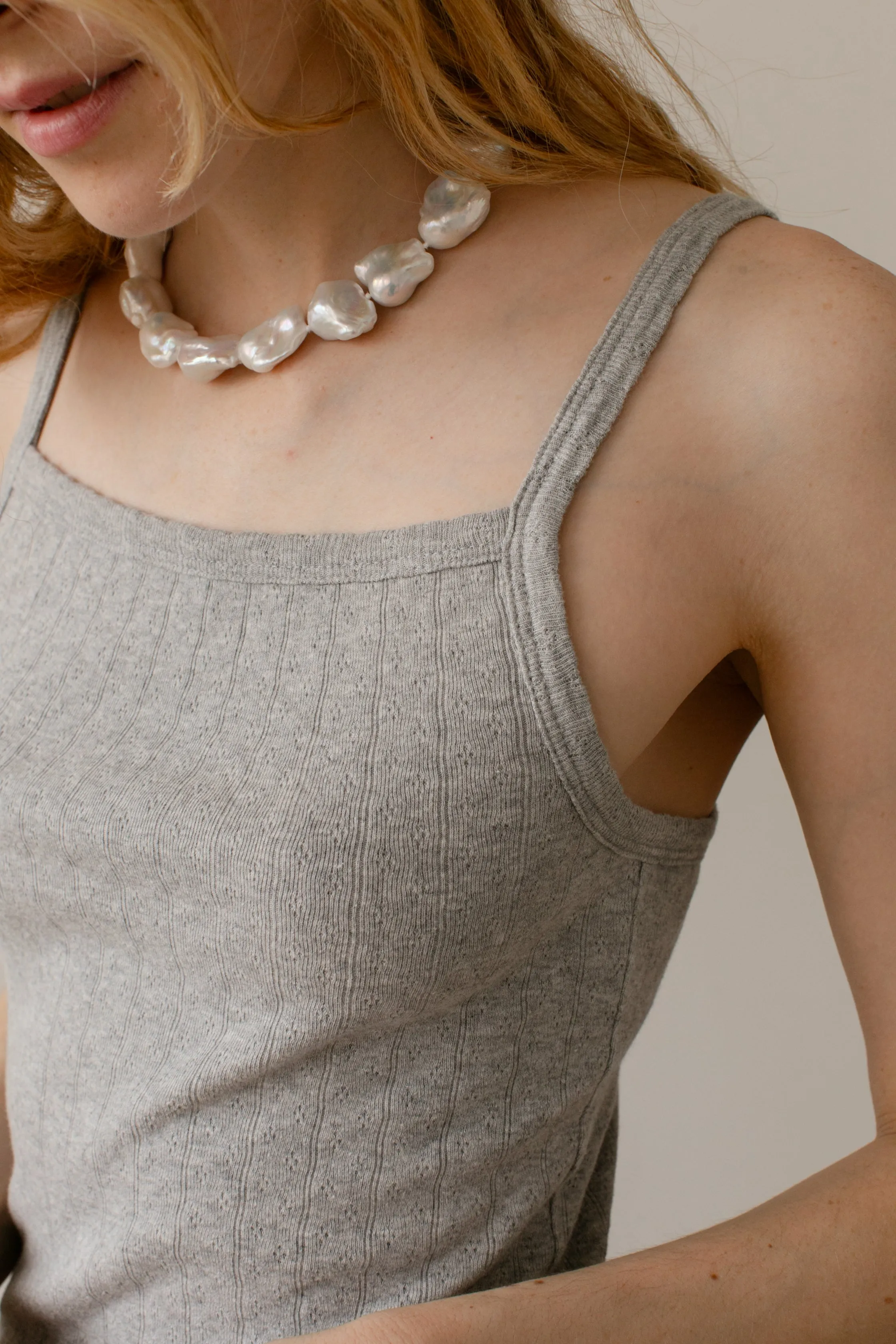 The Pointelle Square Neck Tank sold by DONNI. product image thumbnail 2