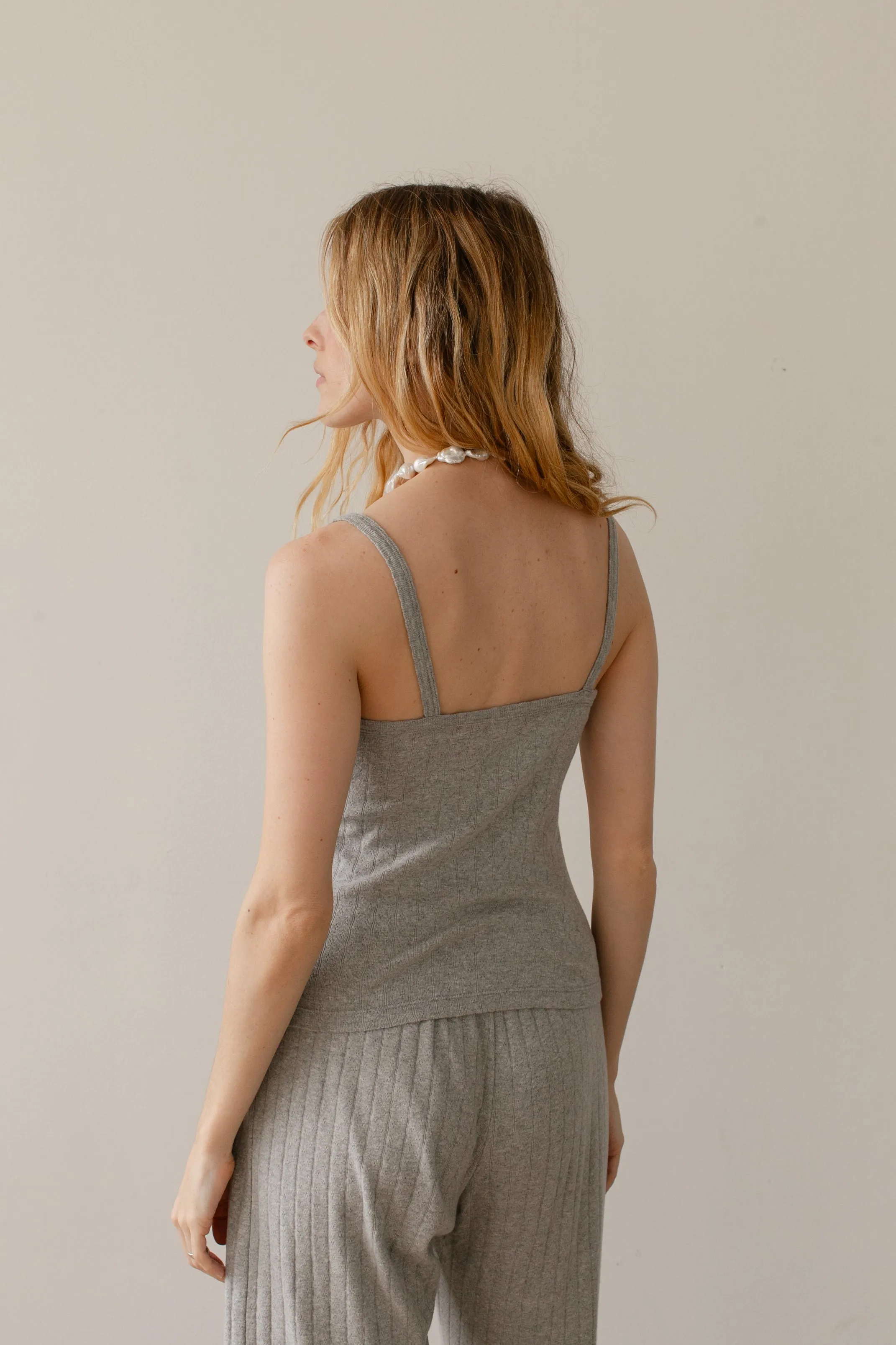 The Pointelle Square Neck Tank sold by DONNI. product image thumbnail 5