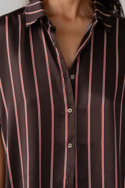 The Silk Pinstripe Shirt sold by DONNI.