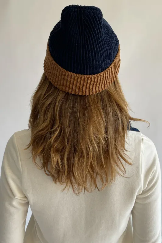 two tone organic cotton beanie made by DONNI.