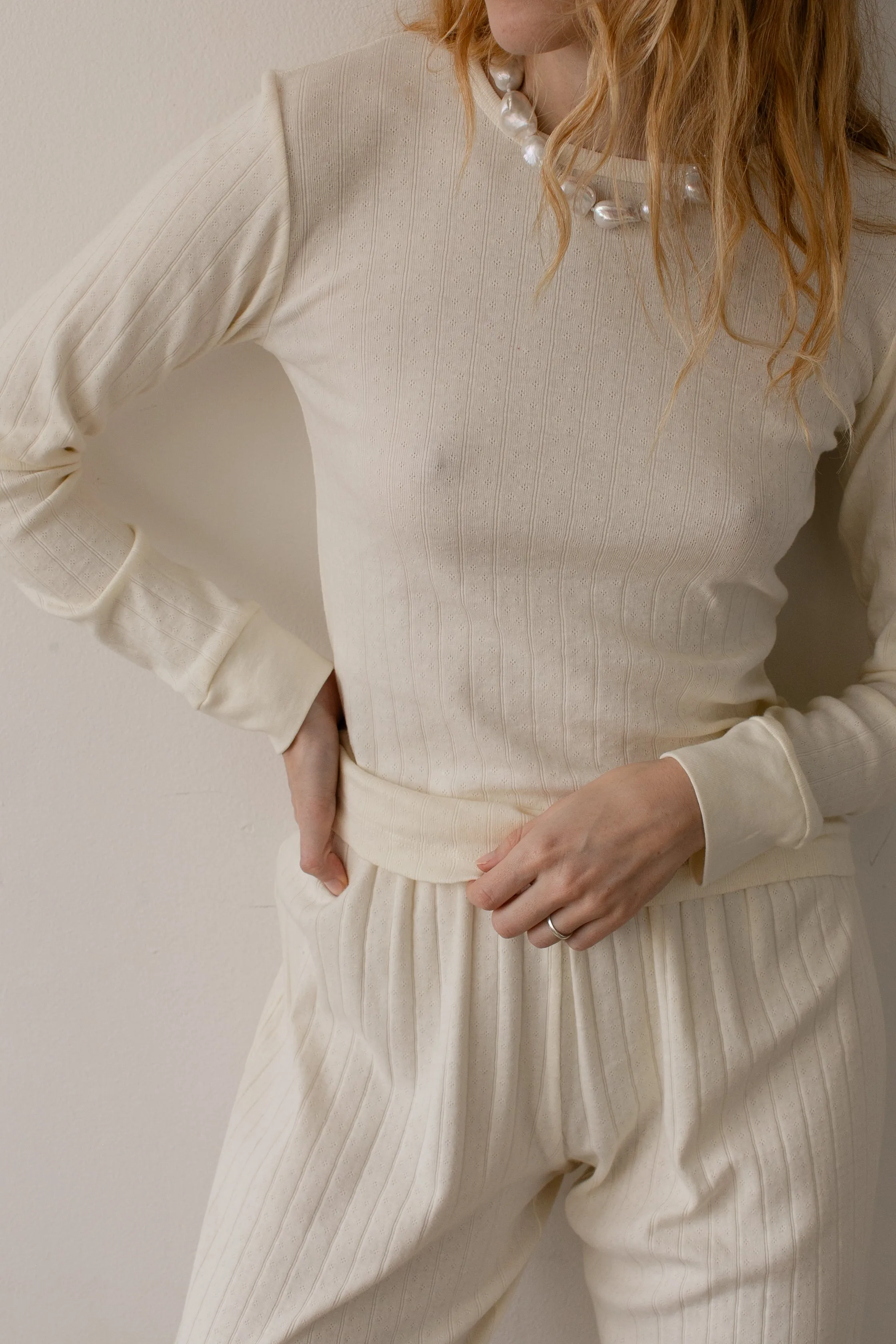 The Pointelle Long Sleeve sold by DONNI. product image thumbnail 5