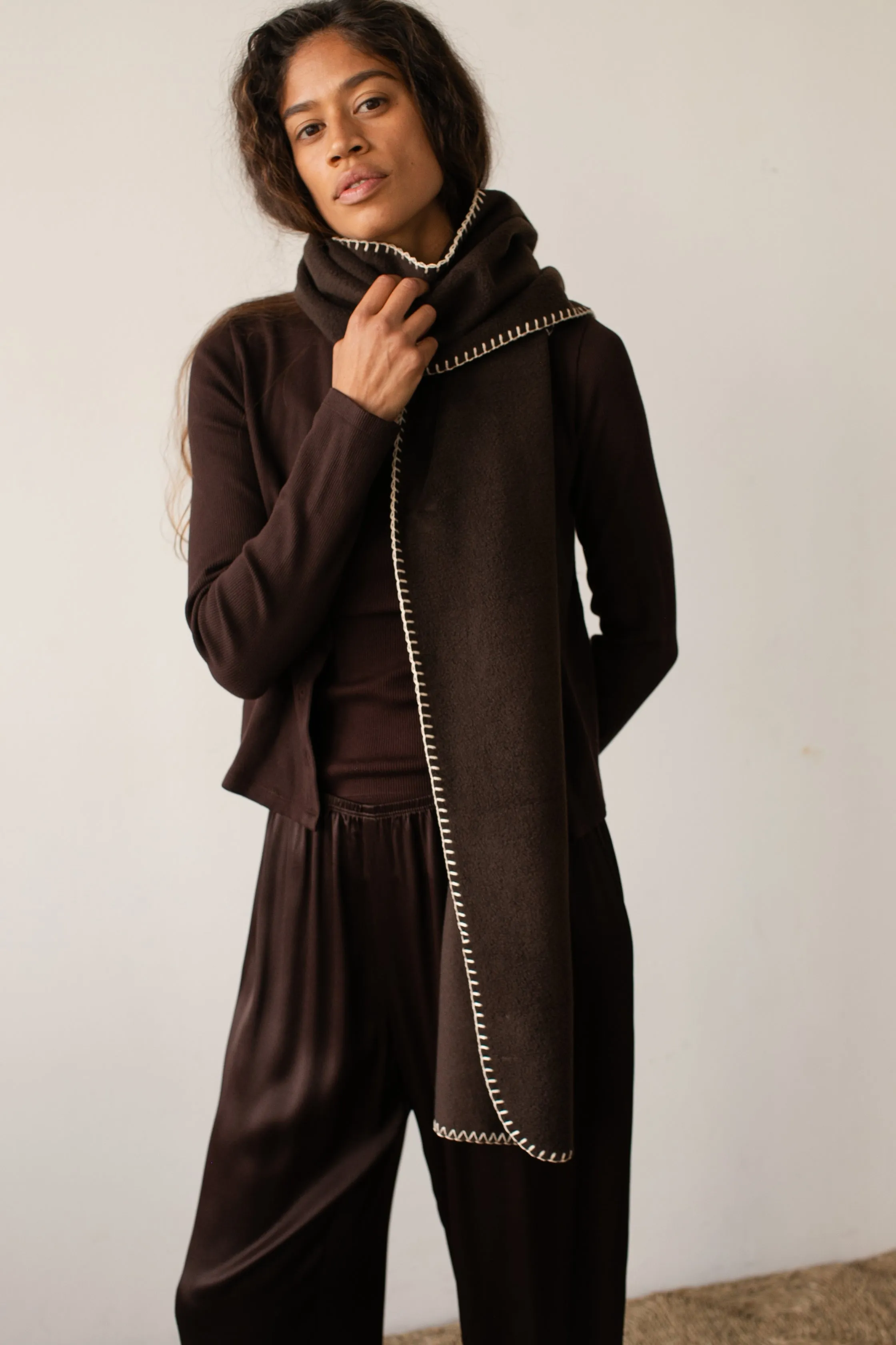 The Polar Fleece Stitch Scarf sold by DONNI. product image thumbnail 3