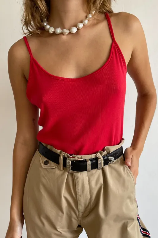 rib spaghetti tank sold by DONNI.