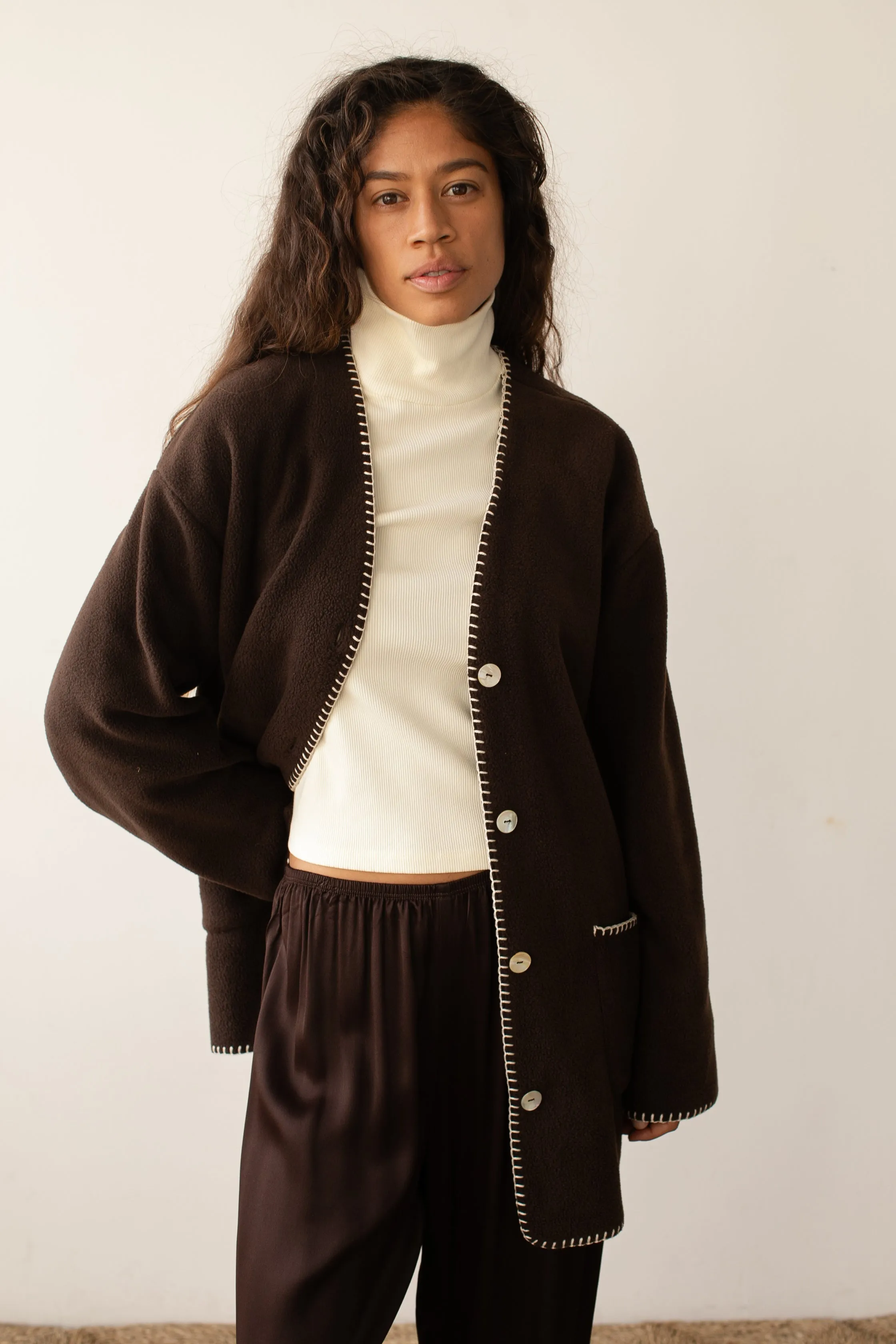 The Polar Fleece Stitch Jacket sold by DONNI. product image thumbnail 5