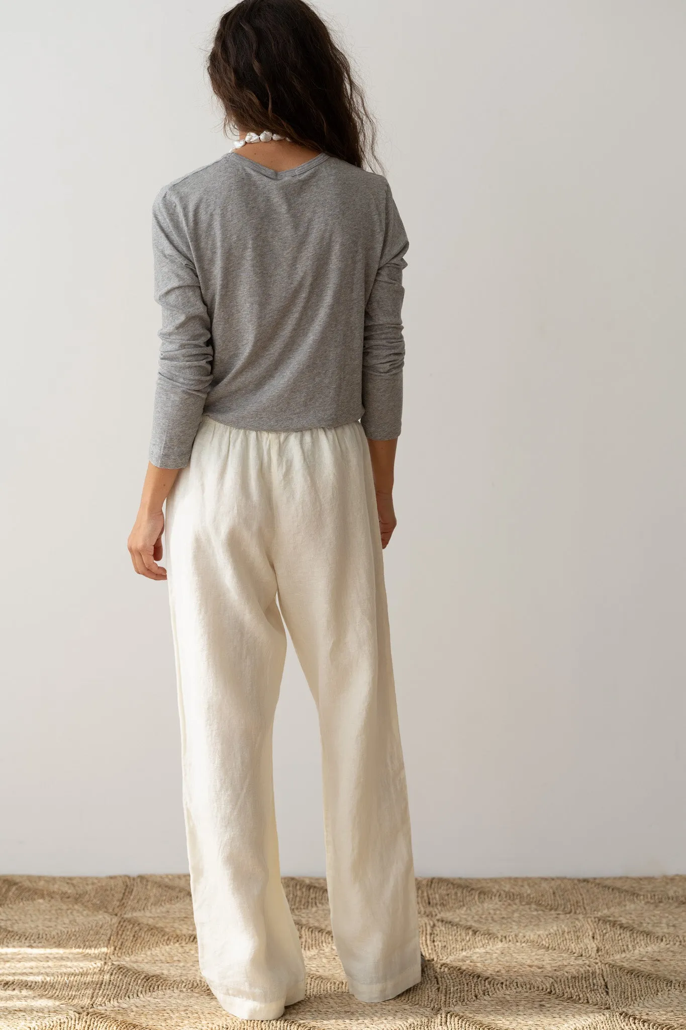 The Linen Simple Pant sold by DONNI. product image thumbnail 4