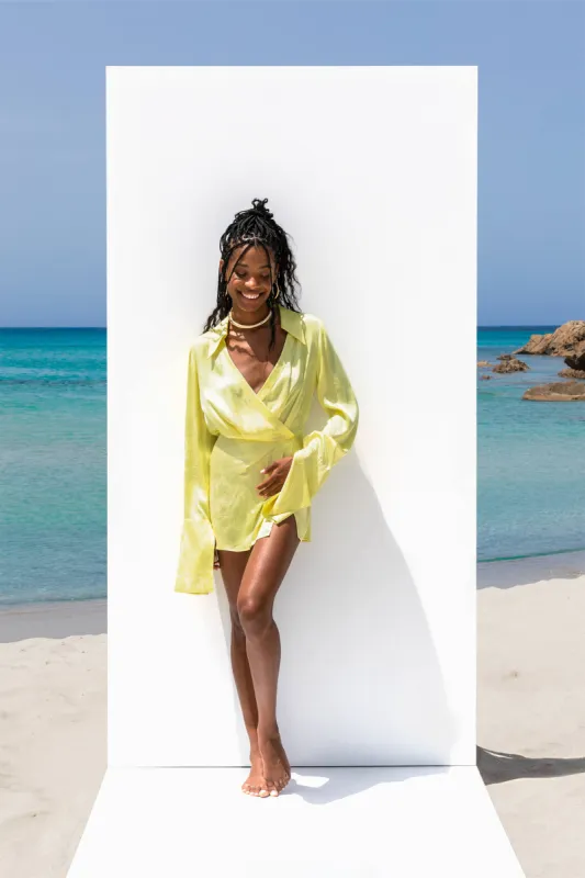 Paloma Dress Lemon sold by Rat & Boa