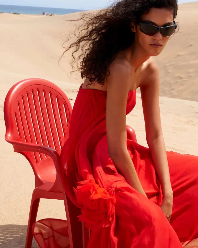 Hibiscus Dress Red sold by Rat & Boa