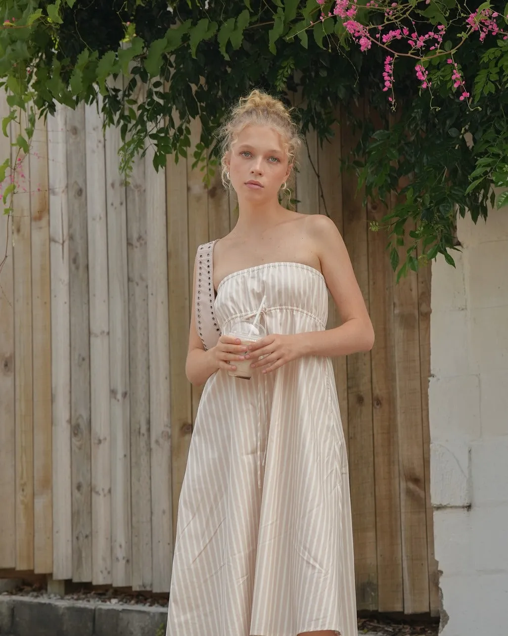 Dream Strapless Dress - Blush Stripe sold by My Mum Made It product image thumbnail 2