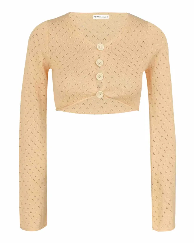 Knit Button Undersize Cardigan - Sand sold by My Mum Made It