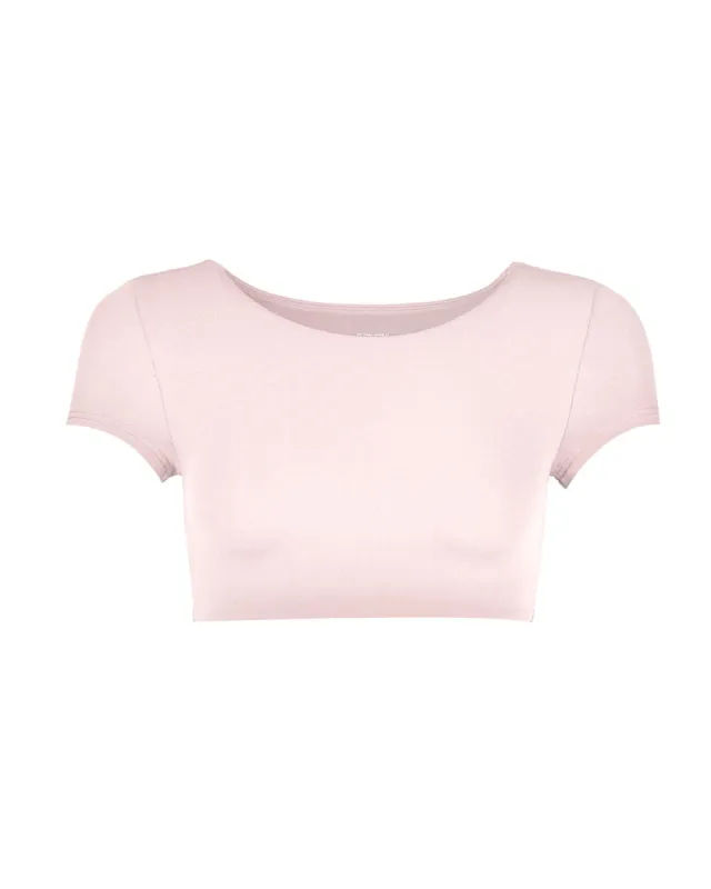 Stretch Cropped Tee - Rose sold by My Mum Made It