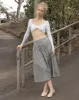 Ease Maxi Skirt - Faded Blue Flannel sold by My Mum Made It