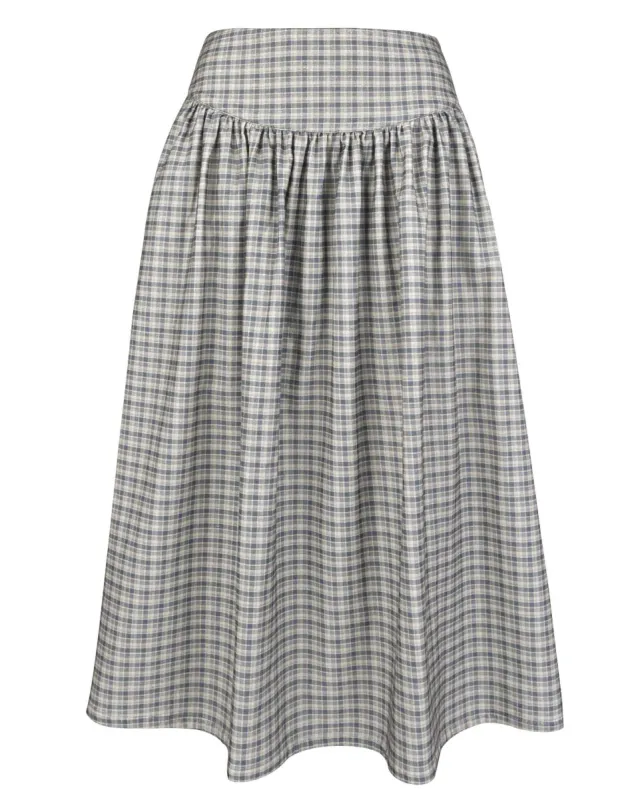 Ease Maxi Skirt - Faded Blue Flannel sold by My Mum Made It