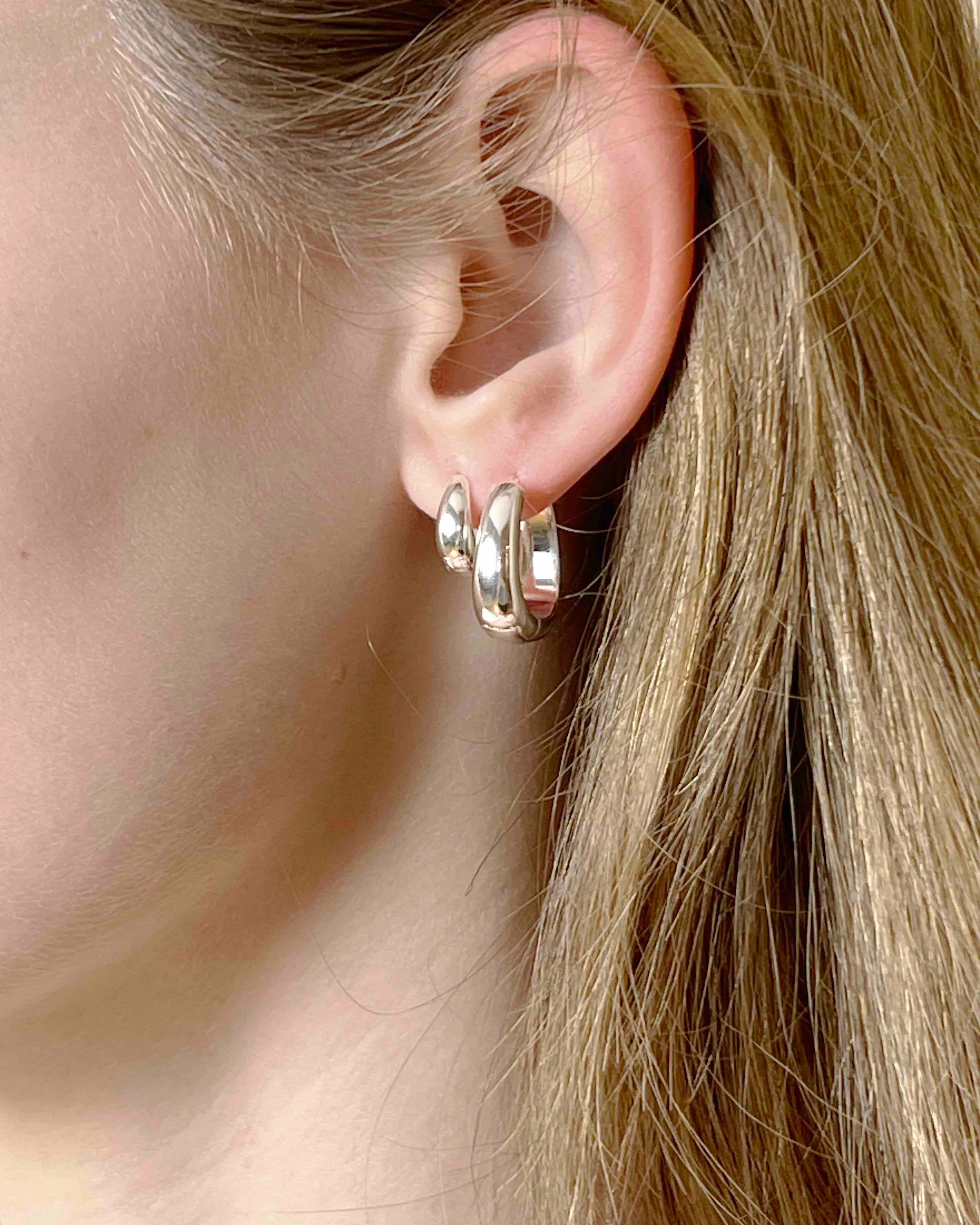 Midi Hoop Earrings - Silver sold by My Mum Made It product image thumbnail 2